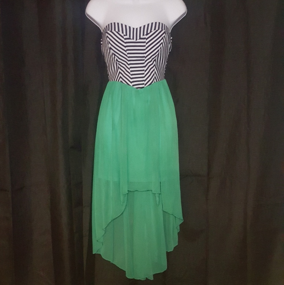 Strapless Hi-Lo Cocktail Dress